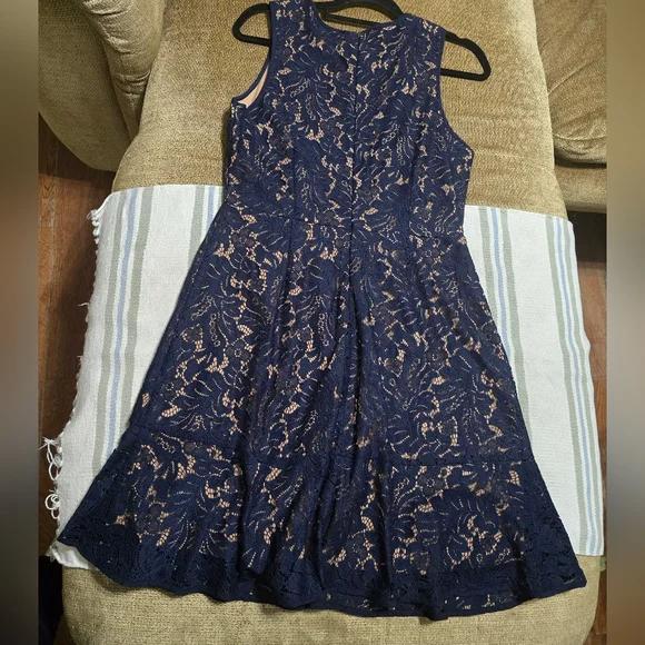 Banana Republic Midnight Blue Lace Dress - Picture 9 of 13